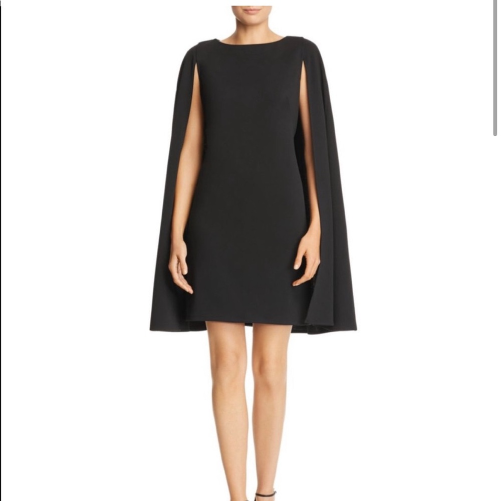 Adrianna Papell Black Cape Dress. Size 6 NWT